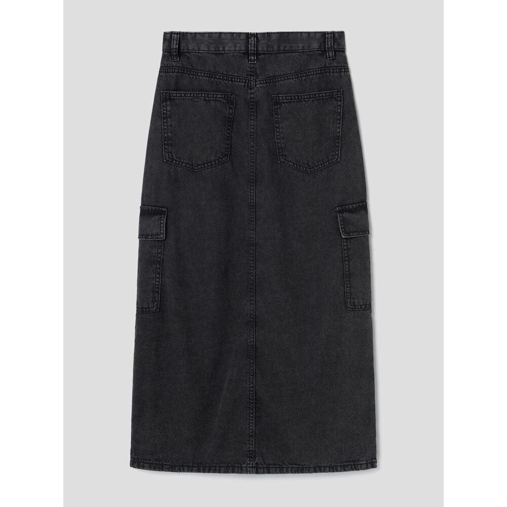 8SECONDS Double Knee Denim Long Skirt Black (164827Fpe5)