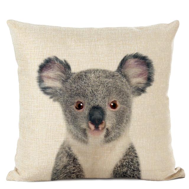 Cute Baby Animals Cushion Cover Home Decor Bunny Donkey Fox Decorative Pillows Pillow Case Baby Room Decoration