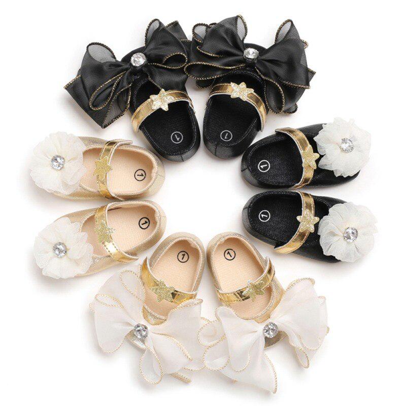 Nette Baby Mädchen Blume PU Prinzessin Schuhe Weichen Boden Anti-skid Frühling Herbst Mode Erste Wanderer Prewalkers