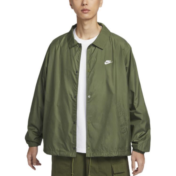 Nike Sportswear Club Coaches Jacket Comfortable Fashion Versatile Men Jacket Green FN3317222
