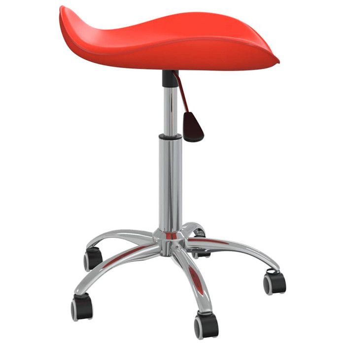 Tabouret de salon et spa - VIDAXL - Rouge - Réglable en hauteur - Pivotant 360° - Similicuir