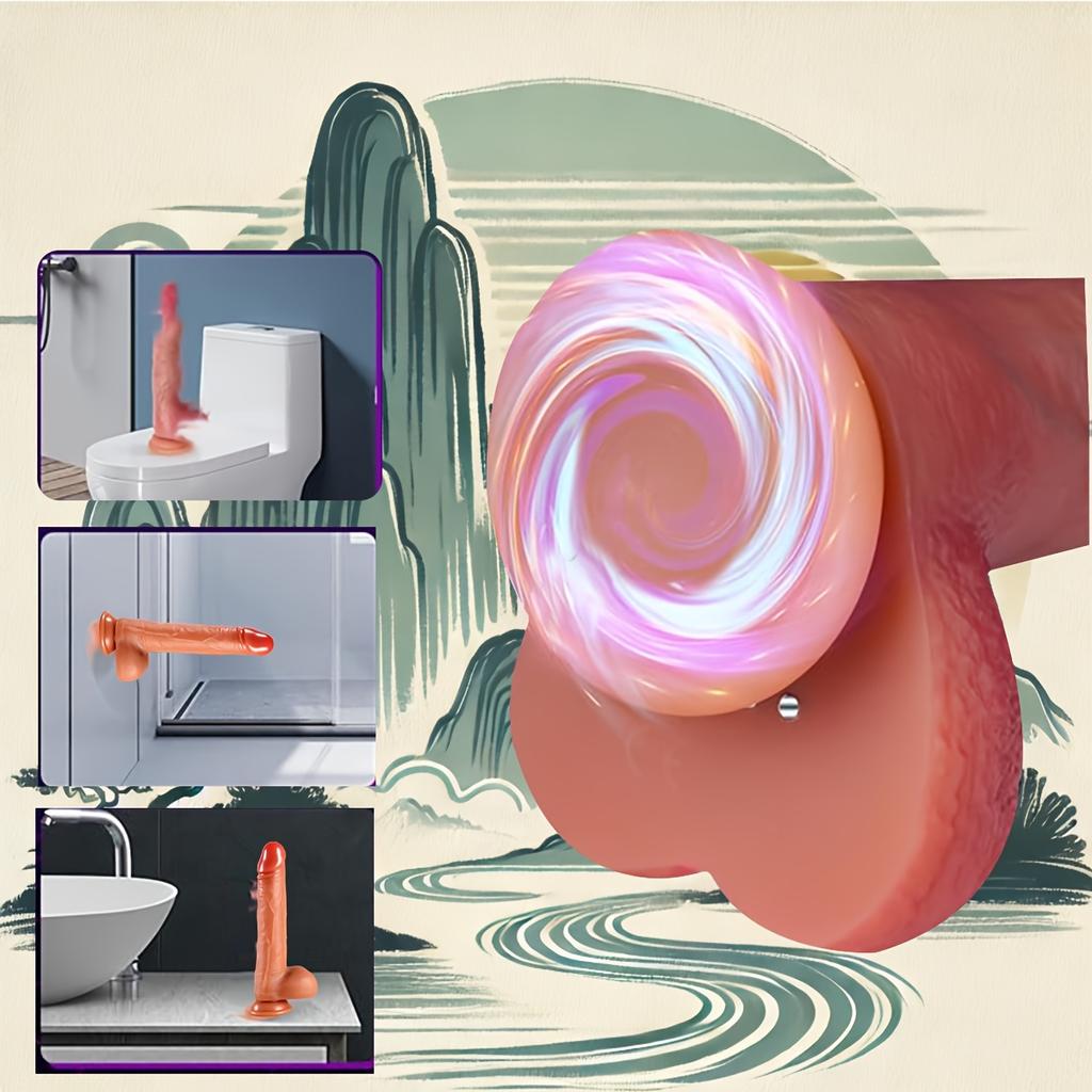 8.66" Realistic Liquid Silicone Electric Dildo with 10 Vibration&Telescopic Modes,Heated Function,Remote-Controlled,Suction Cup for Hands-Free Play