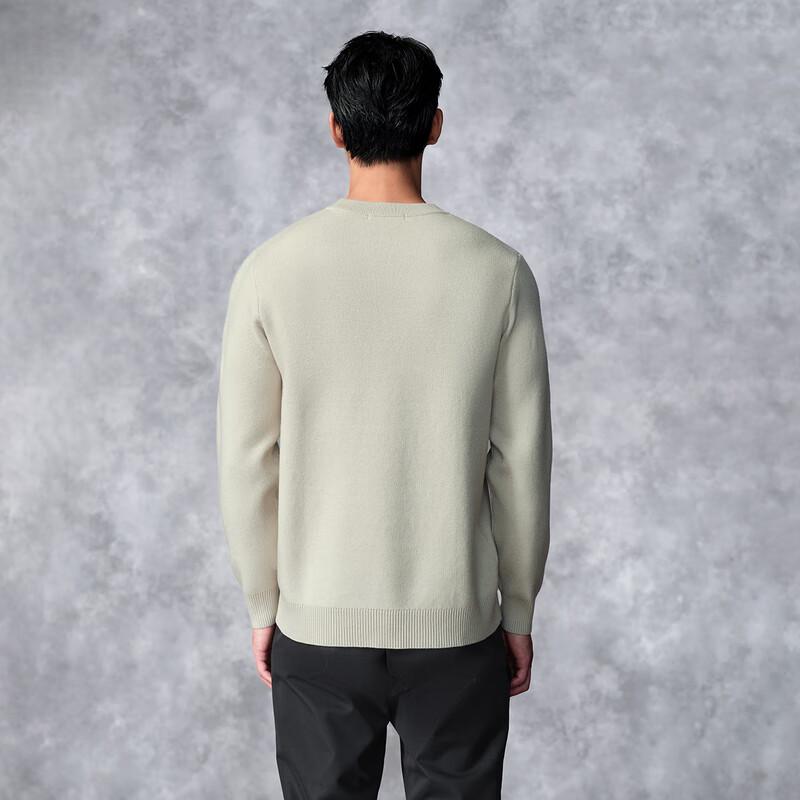 HLA Men's Embroidered Round Neck Knit Sweater