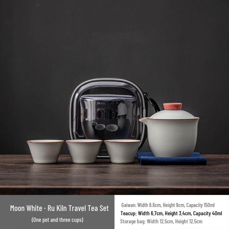 Chaxun Ru Kiln Portable Travel Tea Set