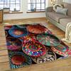 3D Ethiopia Colorful Flower Woven Art Baskets Mandala Rug Carpet for Living Room Bedroom Home Decor,Non-slip for Sofa Doormat