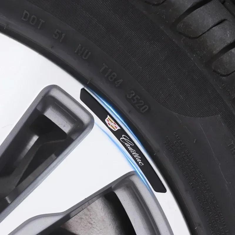 4pcs/set Car Wheel Tire Rims Stickers for Cadillac Escalade ATS BLS CTS CT4 CT5 CT6 EXT STS SLS SLR SRX XLR Auto Accessories