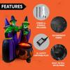 Joyfy 6 Ft Witches Cauldron Pot Halloween Inflatable Outdoor  Large Decorations with Flame Light for Halloween Decoration