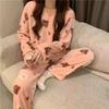 Cute Sweet Autumn Winter Pajamas Women Wear New Coral Velvet Warm Thickened Long- Sleeved Loungewear Set Christmas Birthday