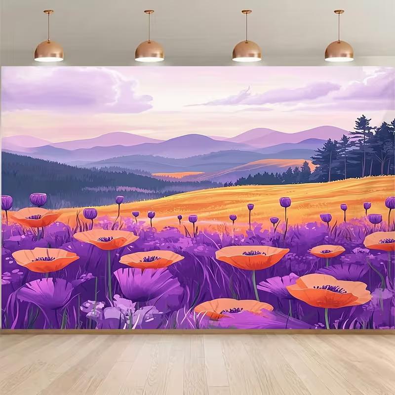 

2D Whimsical Flower Valley Photo Backdrop for Spring & Summer Photoshoot 47.2x31.5inch/120*80cm