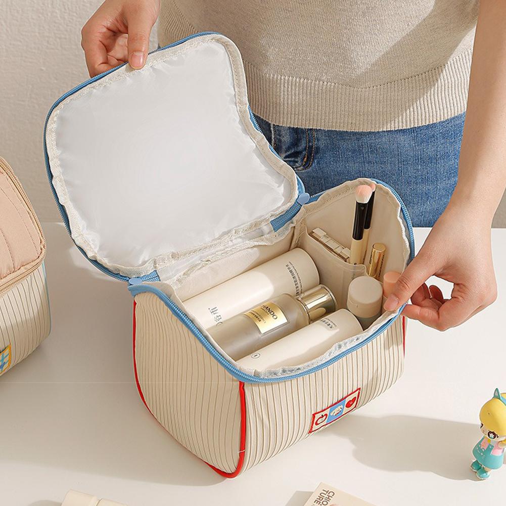Portable Travel Cosmetic Bag with Niche Design & Cute Cartoon Pattern Storage Bags Style Large-Capacity Stylish House-Shaped Bag