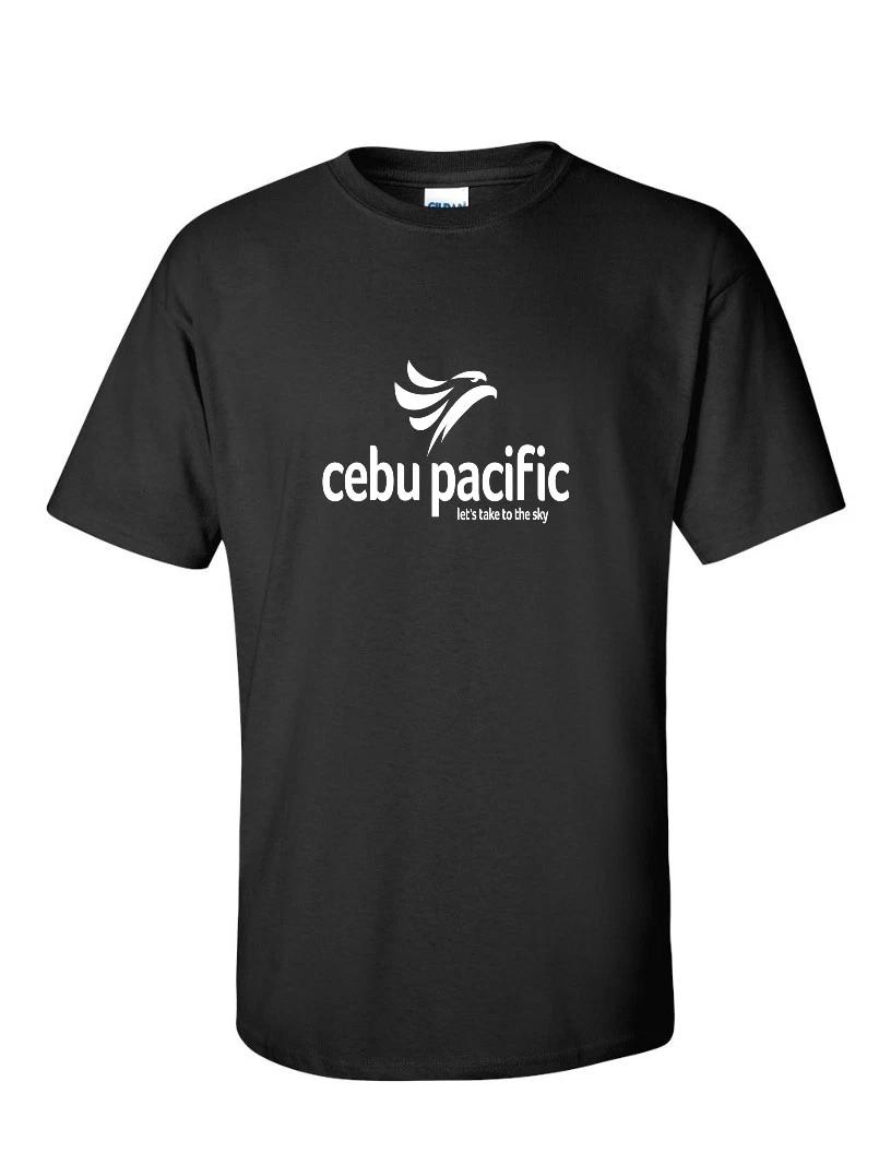 Cebu Pacific White Retro Logo Filipino Airline Black T-Shirt S
