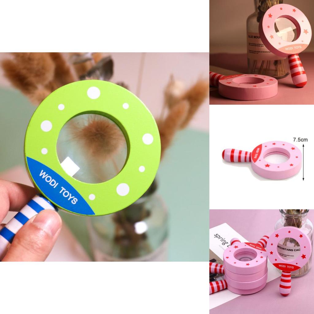 Childrens Science Experiment Magnifier Toy For Kids With Wooden Frame For Early Learning