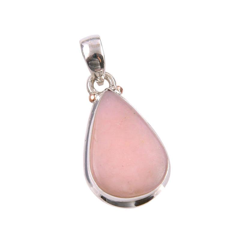 Pendentif en argent sterling 925 massif fait main avec opale rose naturelle, 3,8 cm, L0W75