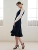 Wednesday Delight Wed_Peach Collar Dress_Black