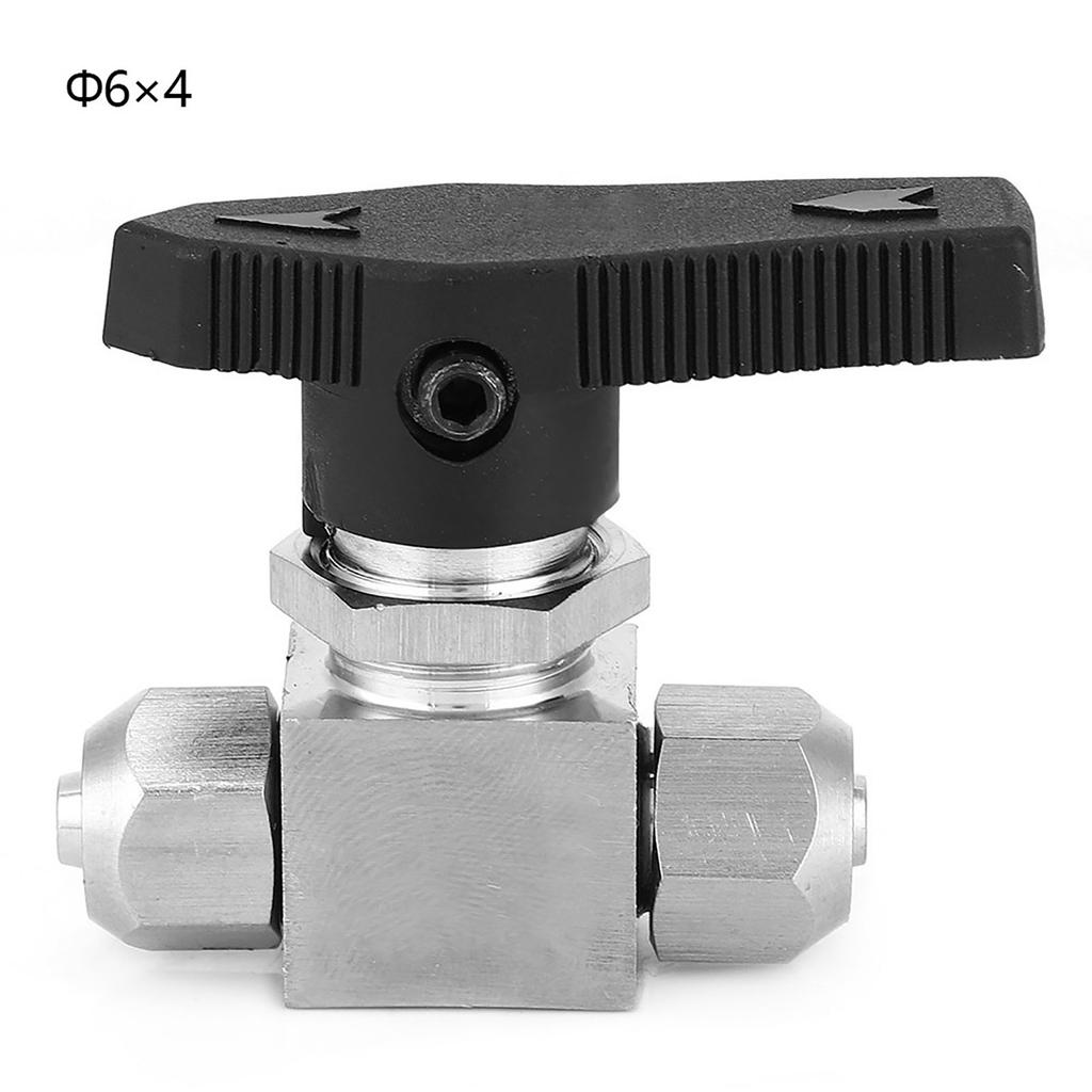 Straight In Ball Valve 304 Stainless Steel Quick Twisting Ball Valve for Water Air Pipe(8 X 6mm )