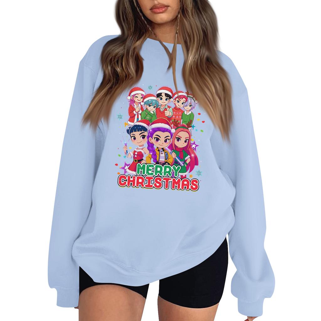 Women's Fashion Long-Sleeve Pullover Sweatshirt With Fun Movie-Themed Print