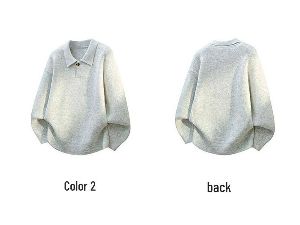 Autumn Lapel Pullover Knit Sweater