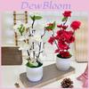 Faux Peach Blossom Desktop Decor With Bright Flowers For Home And Garden Display