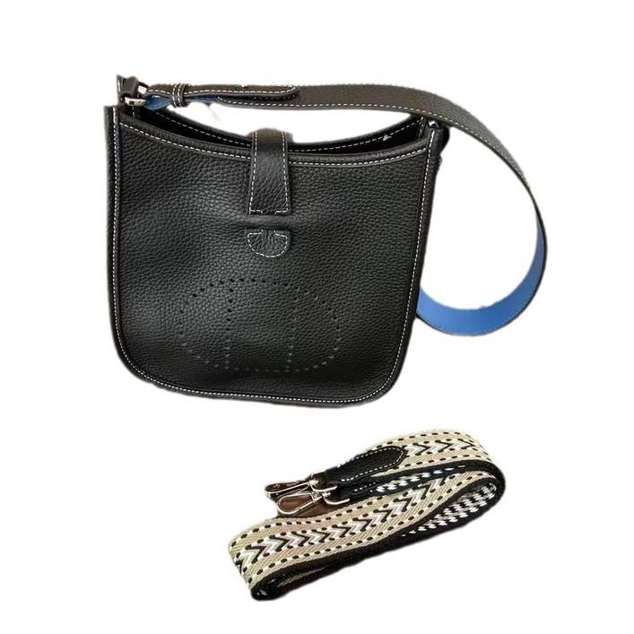 2026 New Top Layer Cowhide TOGO Leather Color Blocked 22 Yi F Lin Bag Unisex Crossbody Cross-border