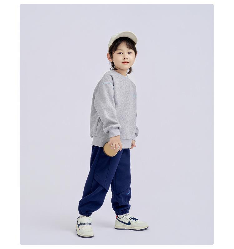 2025 Spring & Autumn Kids' Korean Fashion Sweatshirt: Boys' Long-Sleeve, Round Neck Pullover for Big Kids