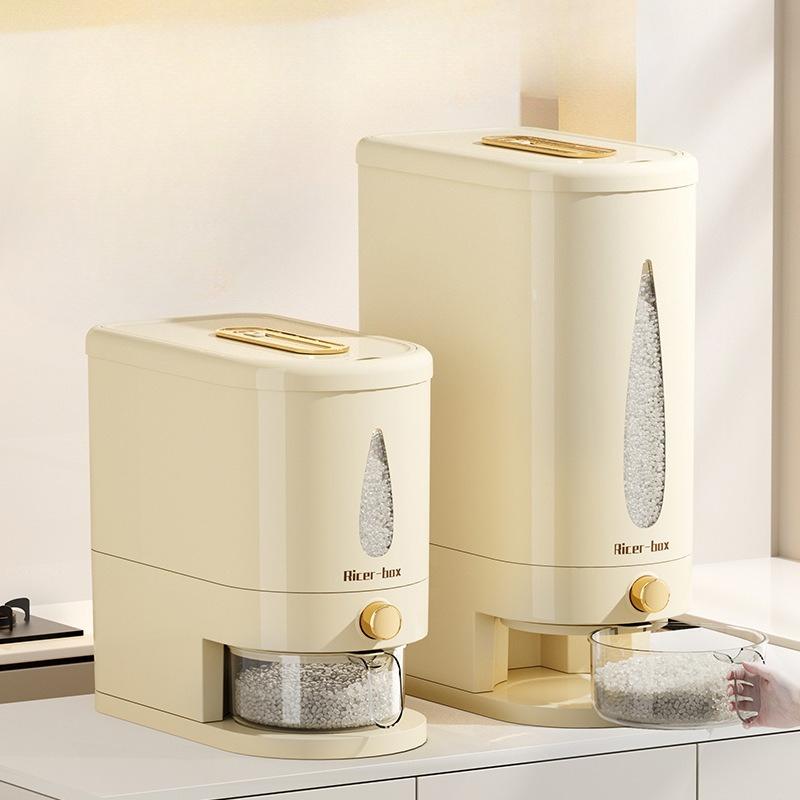 Găleată pentru cereale și cereale diverse, Găleată de orez cu fante pentru bucătărie, Găleată de depozitare a orezului rezistentă la insecte și umiditate, Găleată de orez cu presare