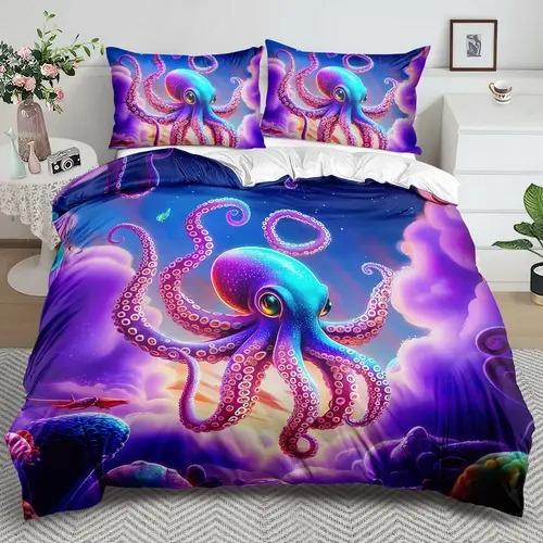 Comforter Octopus With Octopus Pattern Suitable For Children Boys Girls And Adults Soft Comfortable Breathable