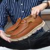 Fashion Leisure Walk Men Driving Loafers Summer Man Casual Shoes Leather Moccasins Breathable Slip On Flats Handmade Boat Shoes Sneakers