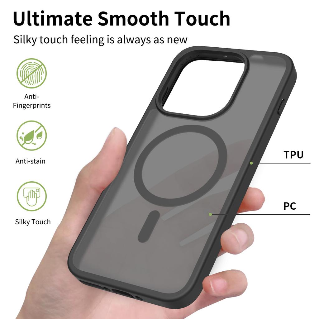 Skin Feel Magnetic Phone Case For OnePlus 15 5G 6.78 Inches Magsafe Wireless Charging TPU Frame Hard Plastic Back Cover Fundas