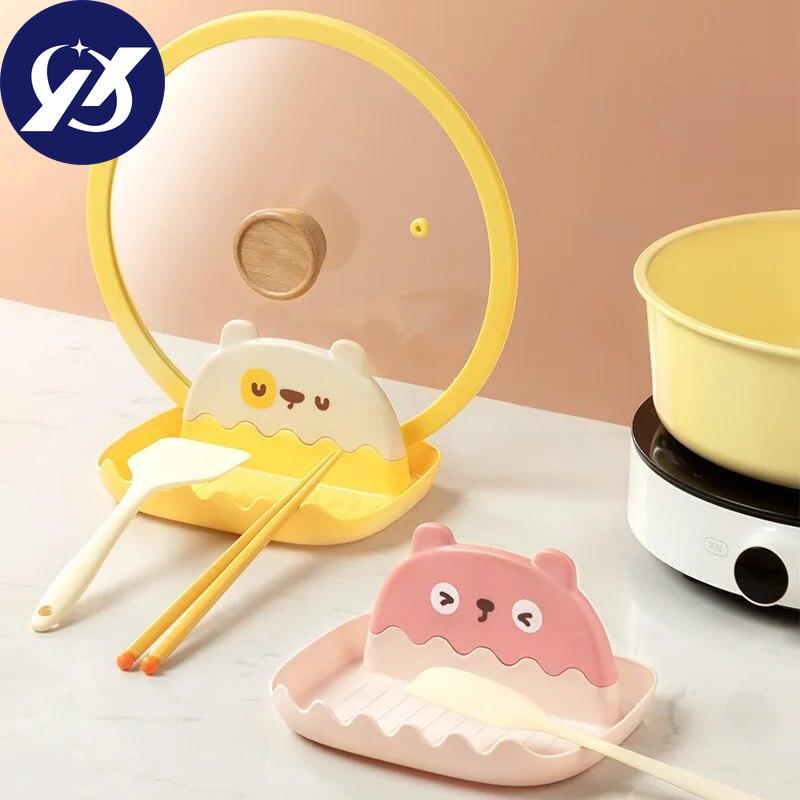 Kitchen Spoon Holders Pot Lid Rack Pot Lid Cooking Tool Tableware Storage Rack Spoon Chopsticks Holder Spatula Drain Rack