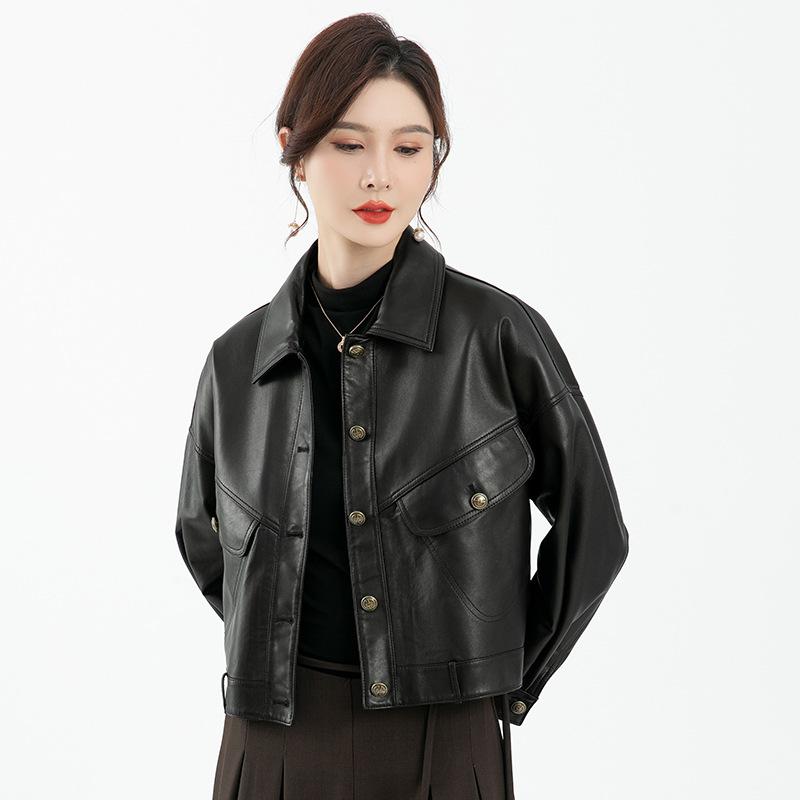 Genuine sheepskin women's casual leather jacket for women small and short new autumn and winter fur jacket
