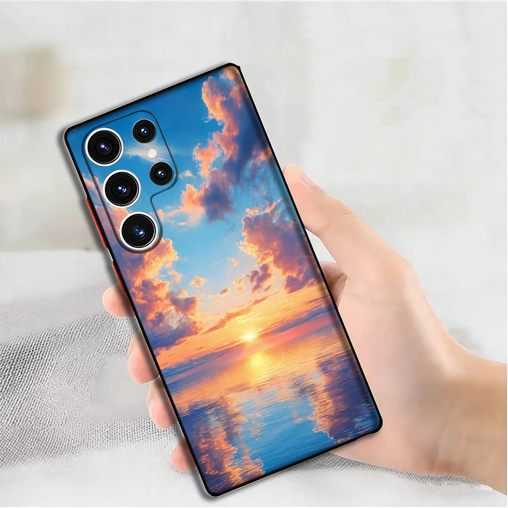 Beautiful Sunshine Clouds Phone Case For Samsung S24,25,23,22,21,20 Plus Ultra 5G Lite Shockproof Cover