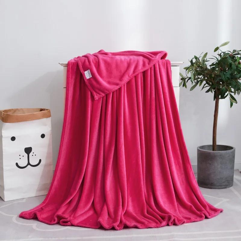 Modern Minimalist Solid Color Coral Fleece Blanket Four Season Universal Comfortable Soft Thick And Warm Office Nap Blanket