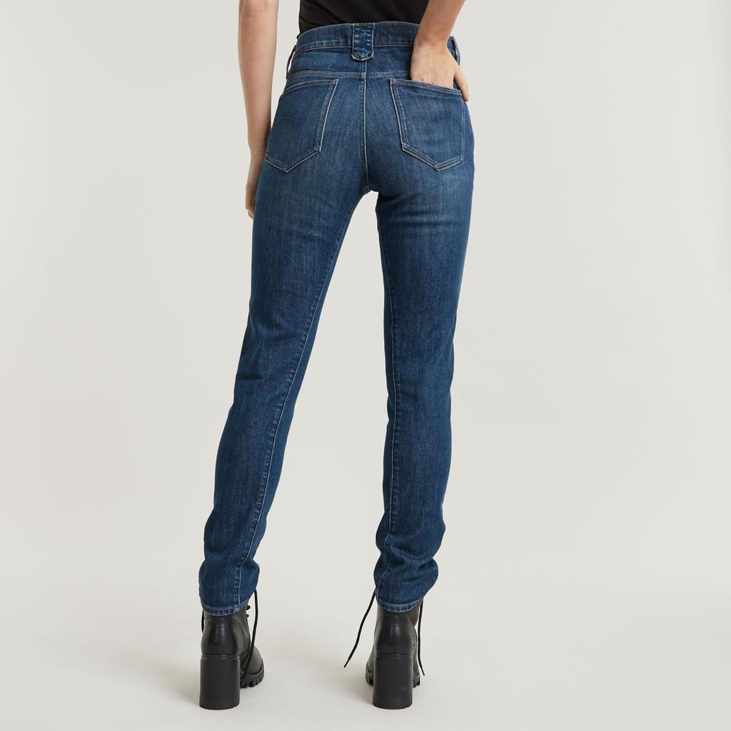G-Star Calça Jeans RAW Feminina Ace 2.0 Biker Slim Straight Wmn D25285-D761-G799-W25/L28 azul