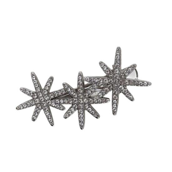 Decorative Hairpin, Rhinestones Eight-Pointed Star Design Hair Clip, No Damage Side Bang Hair Pin, Versatile Style Hair Accessory