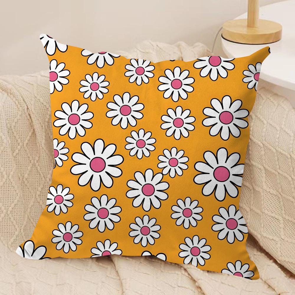 Retro Floral Cushion Cover Soft Plush Fabric DoubleSided Printed Cushion Covers for All Seasons Home Decor