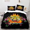 Purple Fire Tiger Duvet Cover Set 3D Print Wild Animals Queen King Size Bedding Set For Kid Boy Teen Comforter Cover With Zipper
