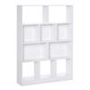 4-Tier Bookcase Shelf with 10 Compartments Multipurpose Storage Shelves 100x23.8x140 Cm White