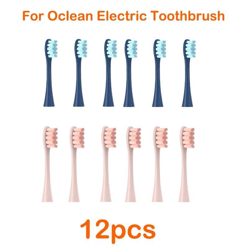 12pcs Replacement Tooth Brush Heads For All Oclean X/ X Pro/ Z1/ F1/ One/ Air 2 /se Sonic Soft Electric Toothbrush Cleaning