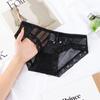 Transparent Breathable Women's Mesh Panties Bow Edge Body Sculpting