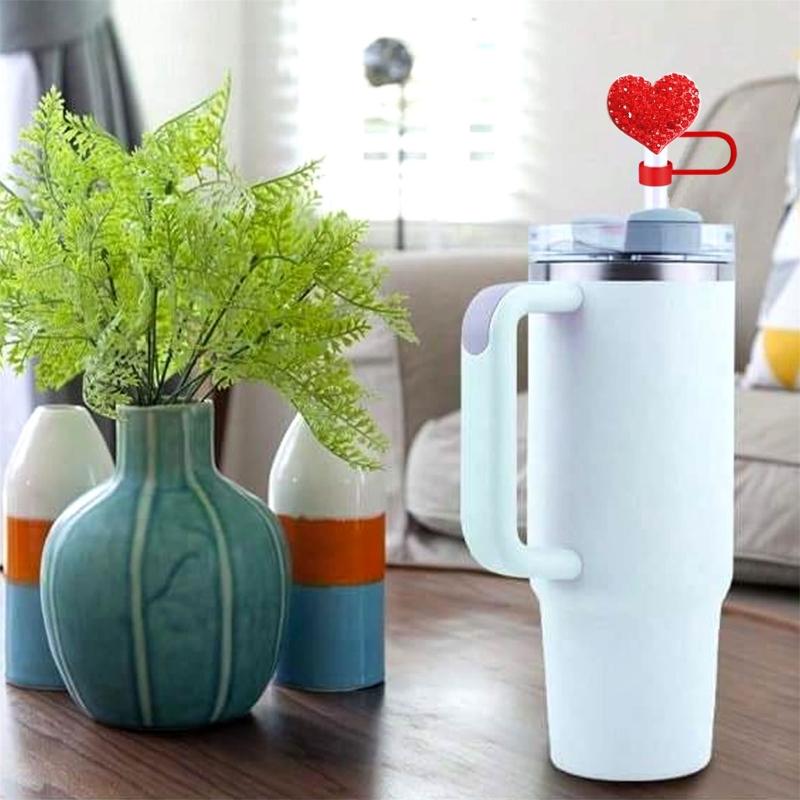 Heart Straw Covers 8pcs Reusable Silicone Drink Protectors HX6C CN