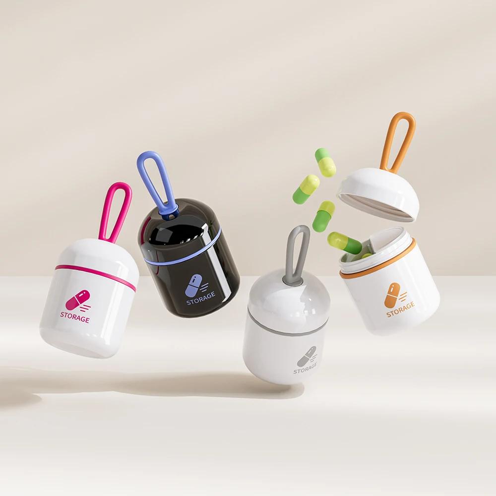 Runde Pillendose Mini-Pillenorganizer Leicht zu tragende Pillenbox