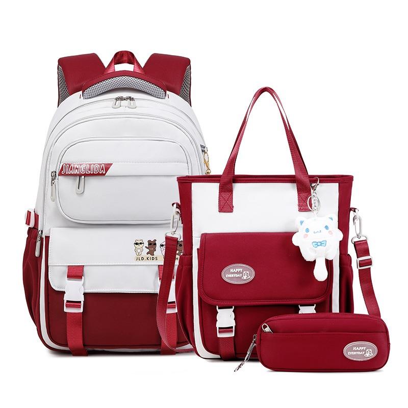 2024 Summer New Cute Cartoon Primary School Bags Lightweight Burden Reduction Girl Student Book Bag 3 Pcs Set Children Backpack Grade 5-6 Tutoring Bag