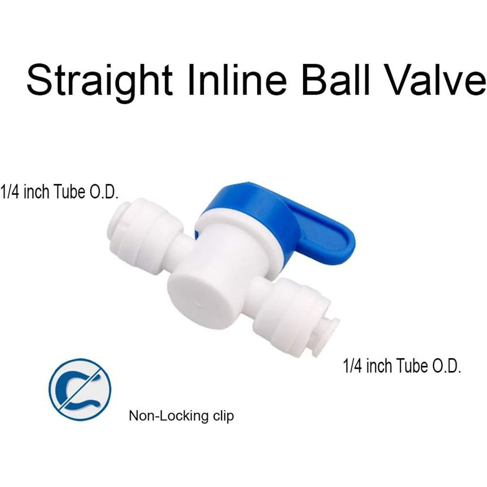 10pcs 1/4 Inch OD Inline Shut Off Ball Valve Plastic Quick Connect Fittings Hose Pipe Tubing  Pipe