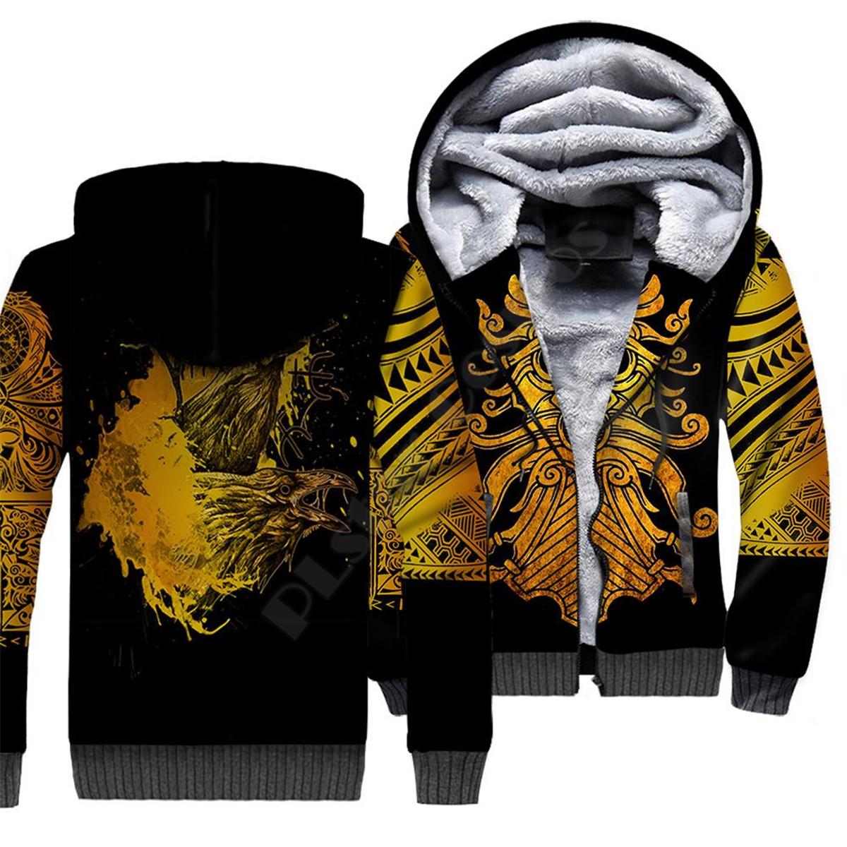 

Куртка с капюшоном Мужской стиль 3D тату с принтом на молнии Плюс бархатный двойной свитшот 5XL