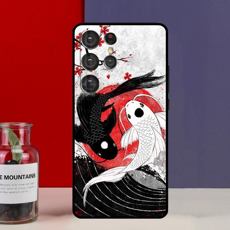Koi Carp Fish Yin Yang Funda Case For Samsung Galaxy S25 Ultra S9 S10 S20 S21 FE S22 S23 Plus S24 Ultra Phone Cover