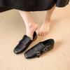 Women's shoes retro British style Baroque carved small leather shoes women's new versatile Bloc loafers single shoes