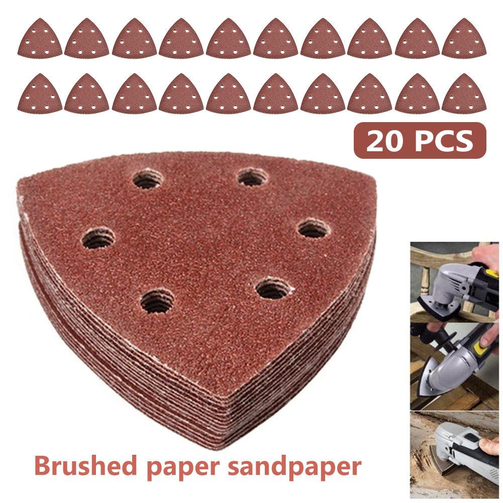 Buy 20PCS 140 * 90MM Red Sand Polishing Brushed Paper Triangle 6Hole