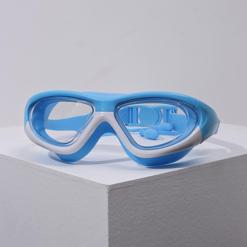 Kids  Waterproof Anti-Fog Swimming Goggles with Integrated Earplugs and Buckle for Boys and Girls