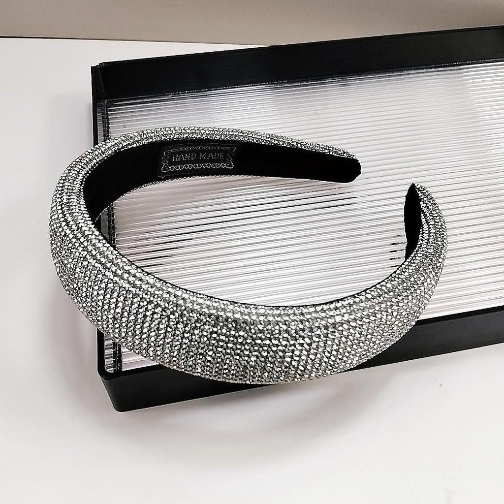 Chaebol Heiress Diamond Suede Headband: Trendy, Retro Luxury Style