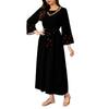 European and American large-size autumn new temperament elegant square collar printed long-sleeved medium and long dress
